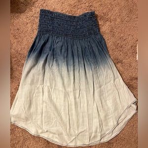 Cute high-low ombré denim skirt